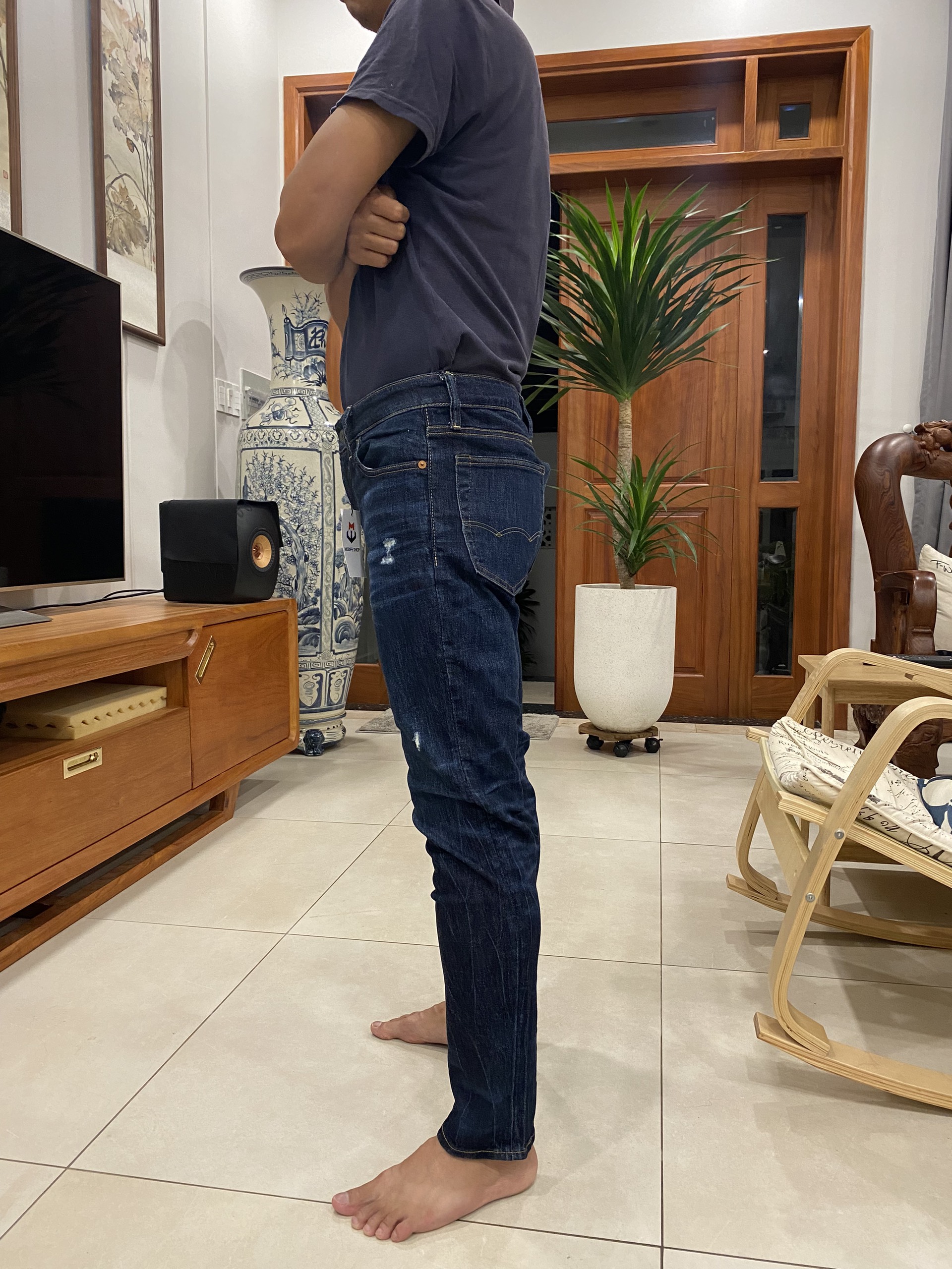 Quần Jean Nam American Eagle Airflex Xanh Đậm Form Dáng Basic - Modife Shop