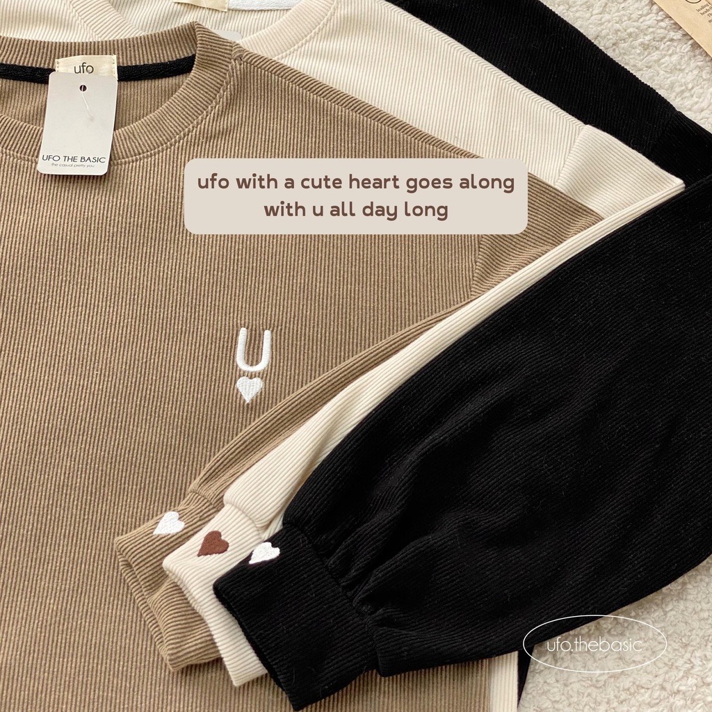 [Nhập LAZLOOK99 GIẢM 100K/500K] Áo len tăm cổ tròn basic thêu tim - Daily Pullover - by ufo.thebasic