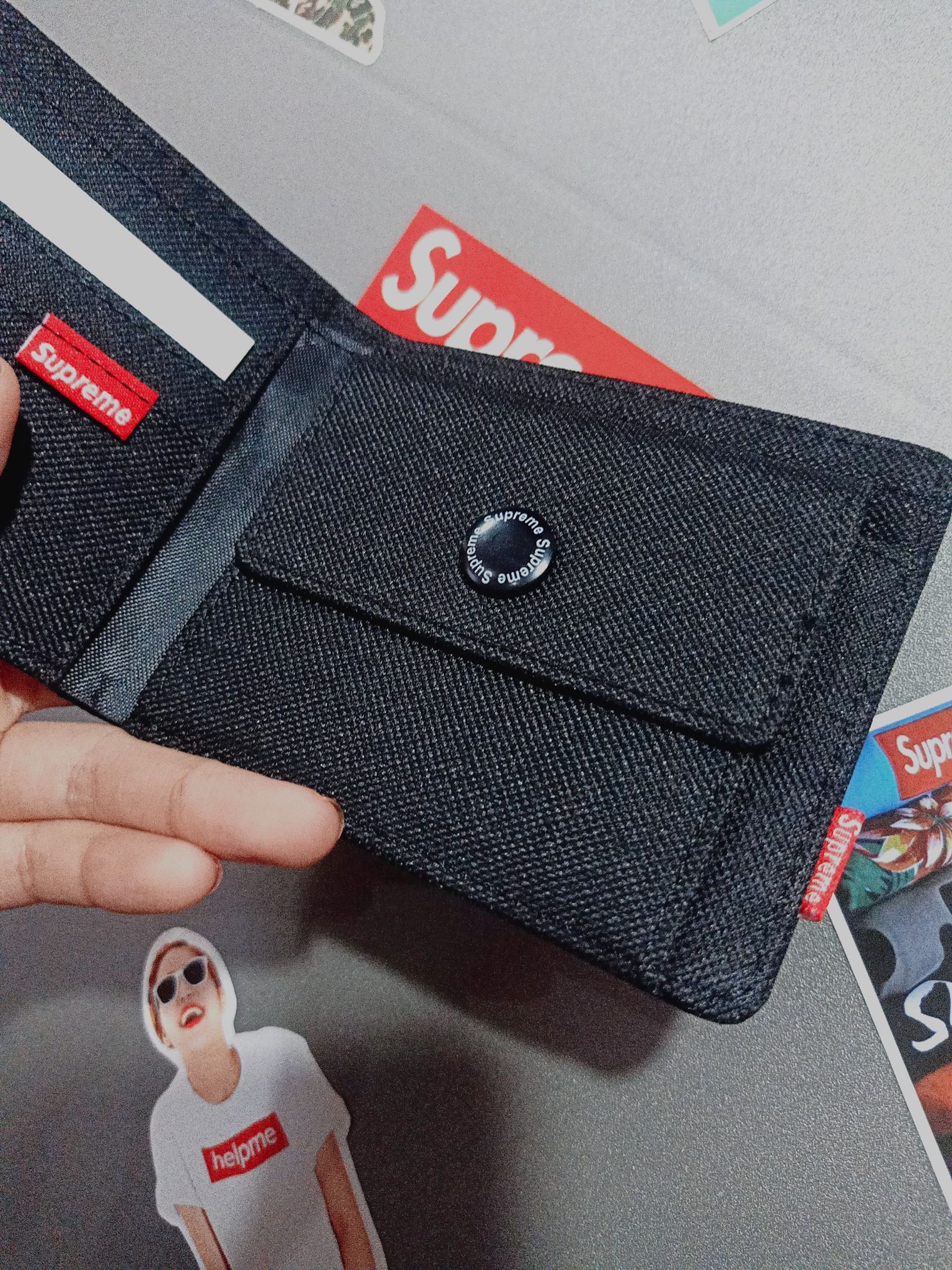 [Full Box] Ví Gập Supreme Box Logo Chìm Wallet