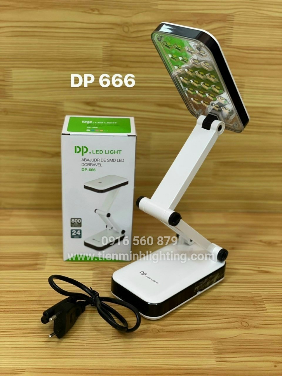 Đèn bàn pin sạc iphone dp-666 siêu sáng - chống cận