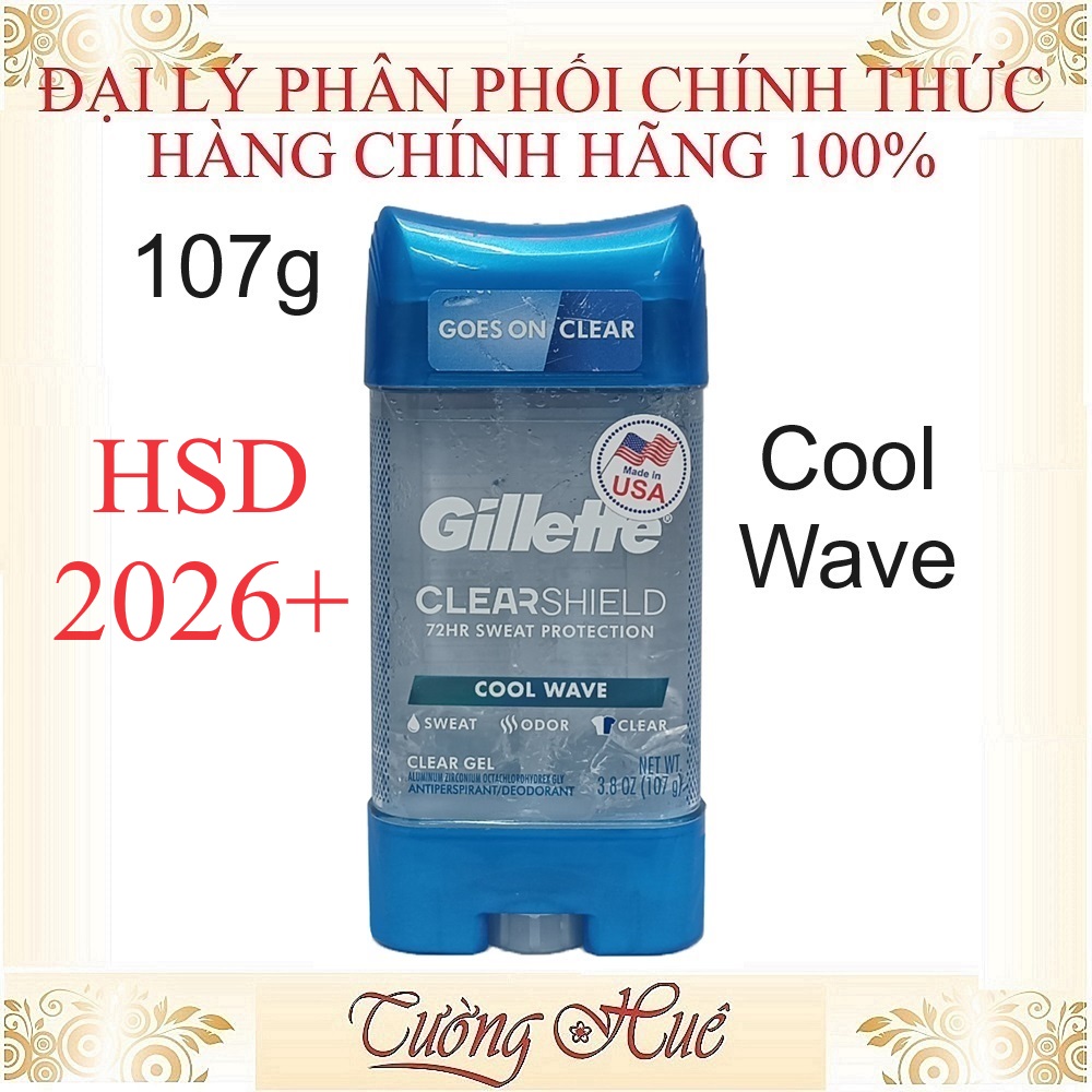 Gel Lăn Khử Mùi Gillette Clear Gel Scent Xtend Cool Wave - 107g