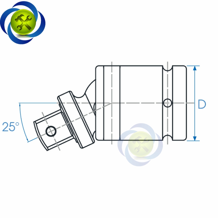 Đầu lắc léo đen 1 inch  Kingtony 8797 (đầu vuông 25mm)