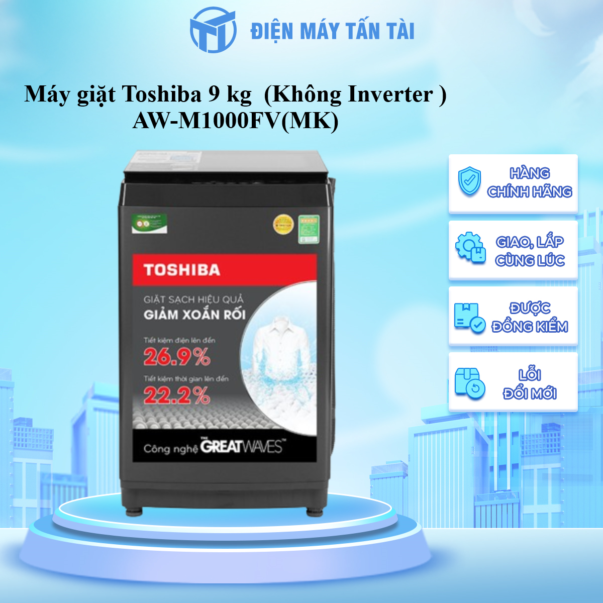 Máy giặt toshiba 9 kg aw-m1000fv - giao toàn quốc - freeship hcm