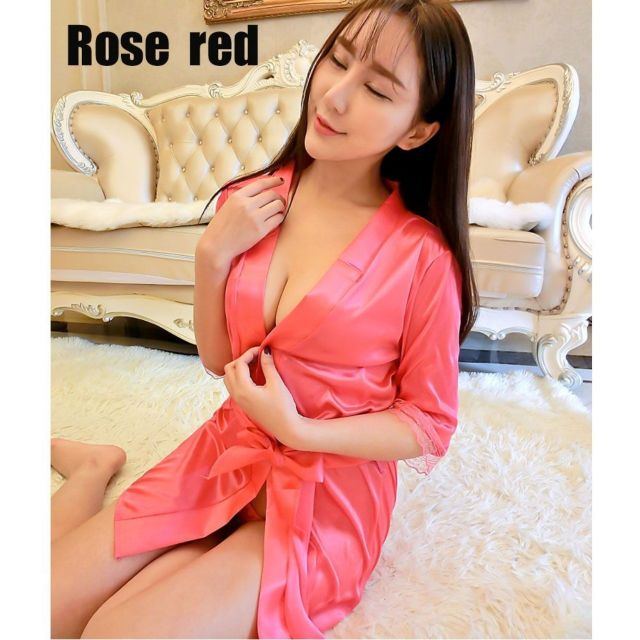 Áo choàng ngủ lụa satin gợi cảm