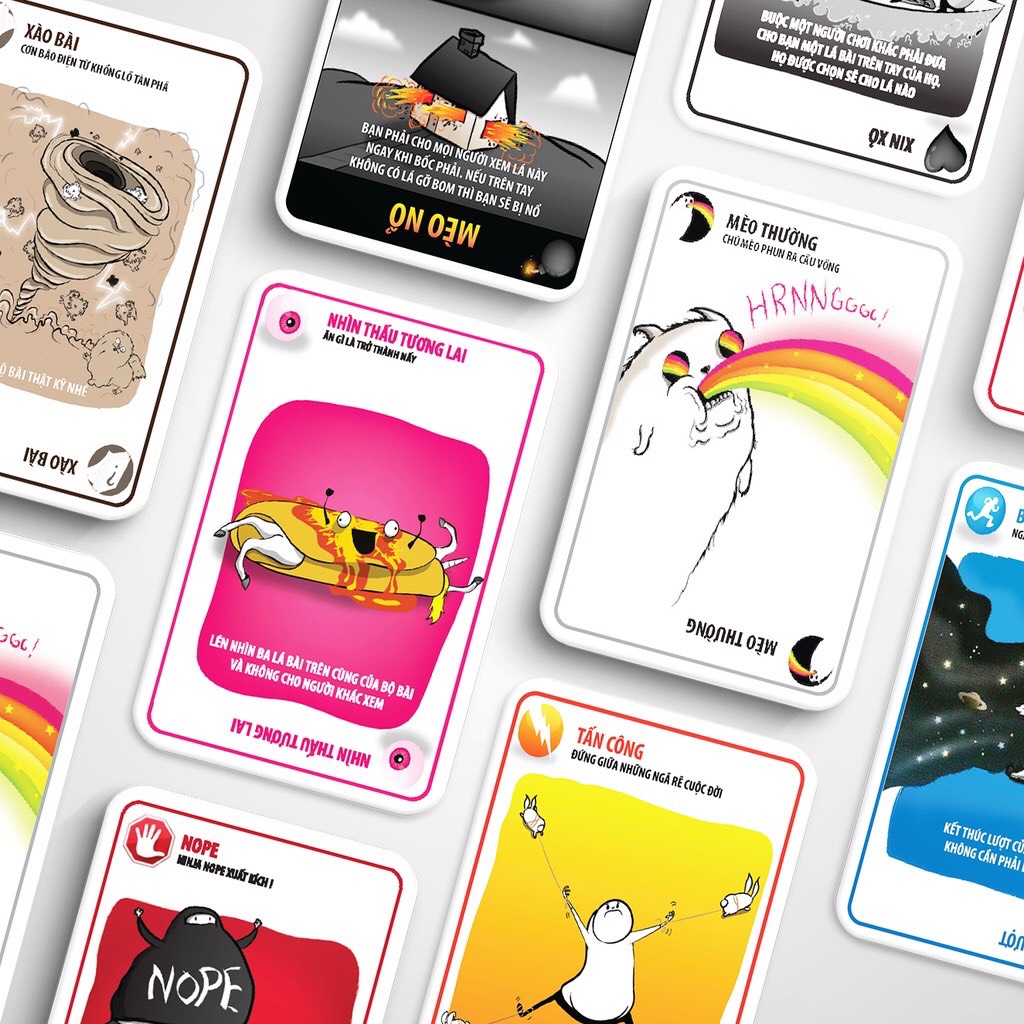 Combo Mèo Nổ - 7 Bản Mèo Nổ Mở Rộng (Tiếng Việt) - Boardgame Exploding Kittens