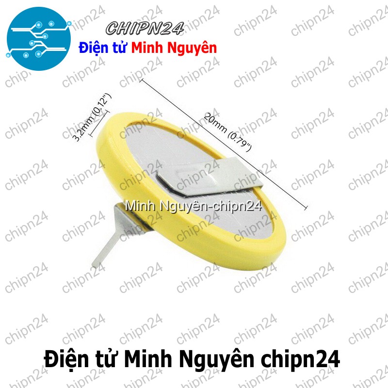 [1 viên] Pin vàng CR2032 Hàn chân Cắm - HH002327