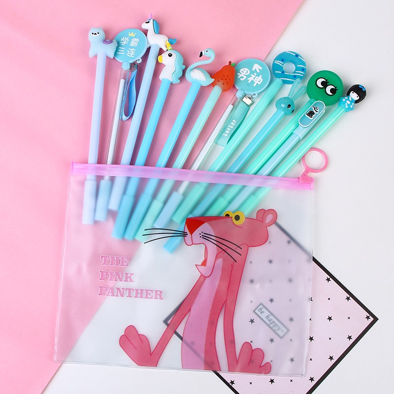 Túi Zip A5 đựng bút hình cáo hồng cute