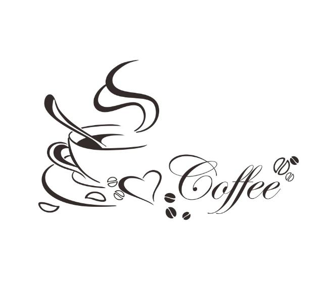 Decal dán tường Cốc cà phê - 1 cốc - ZY8347-36