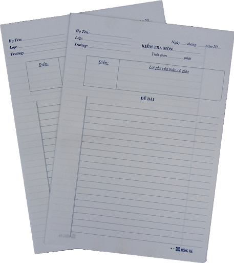 [Giá bao tốt] 1 Tệp giấy kiểm tra kẻ ngang độ trắng 99% - cấp 2 và cấp 3
