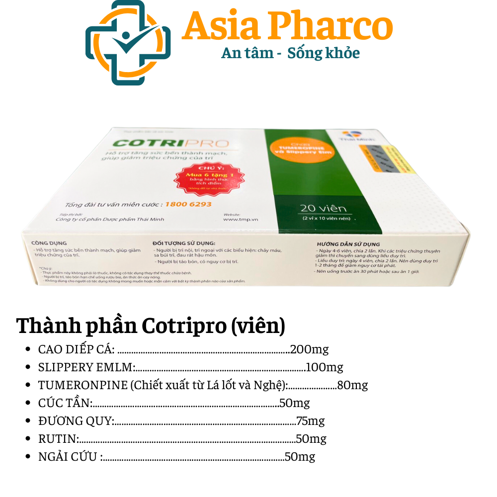 [HCM]Cotripro - Viên Uống Hỗ Trợ giảm Bệnh Trĩ