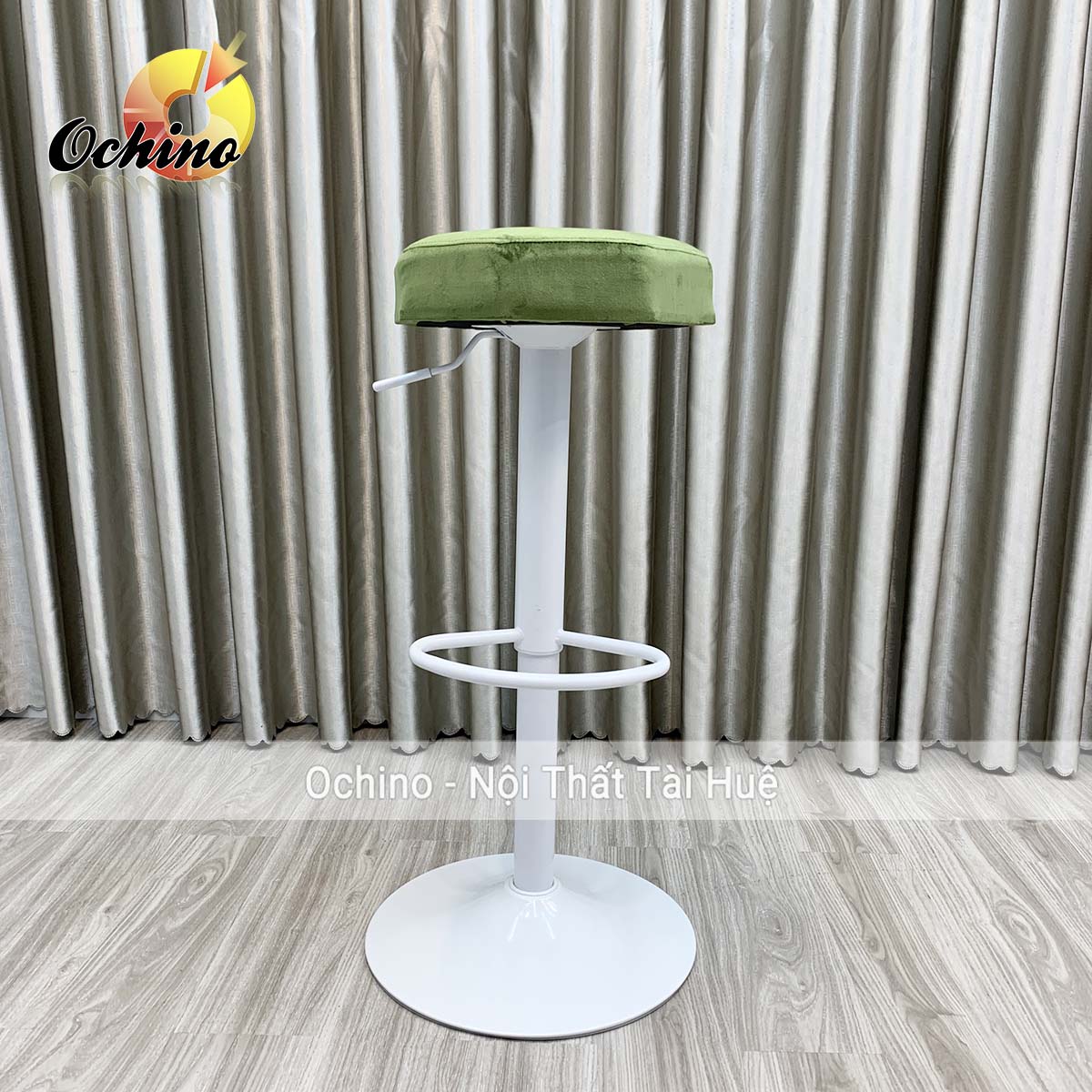 Freeship) ghế quầy bar, ghế quầy lễ tân chân trắng mẫu 8 cạnh tùy chỉnh độ cao từ 60-80cm