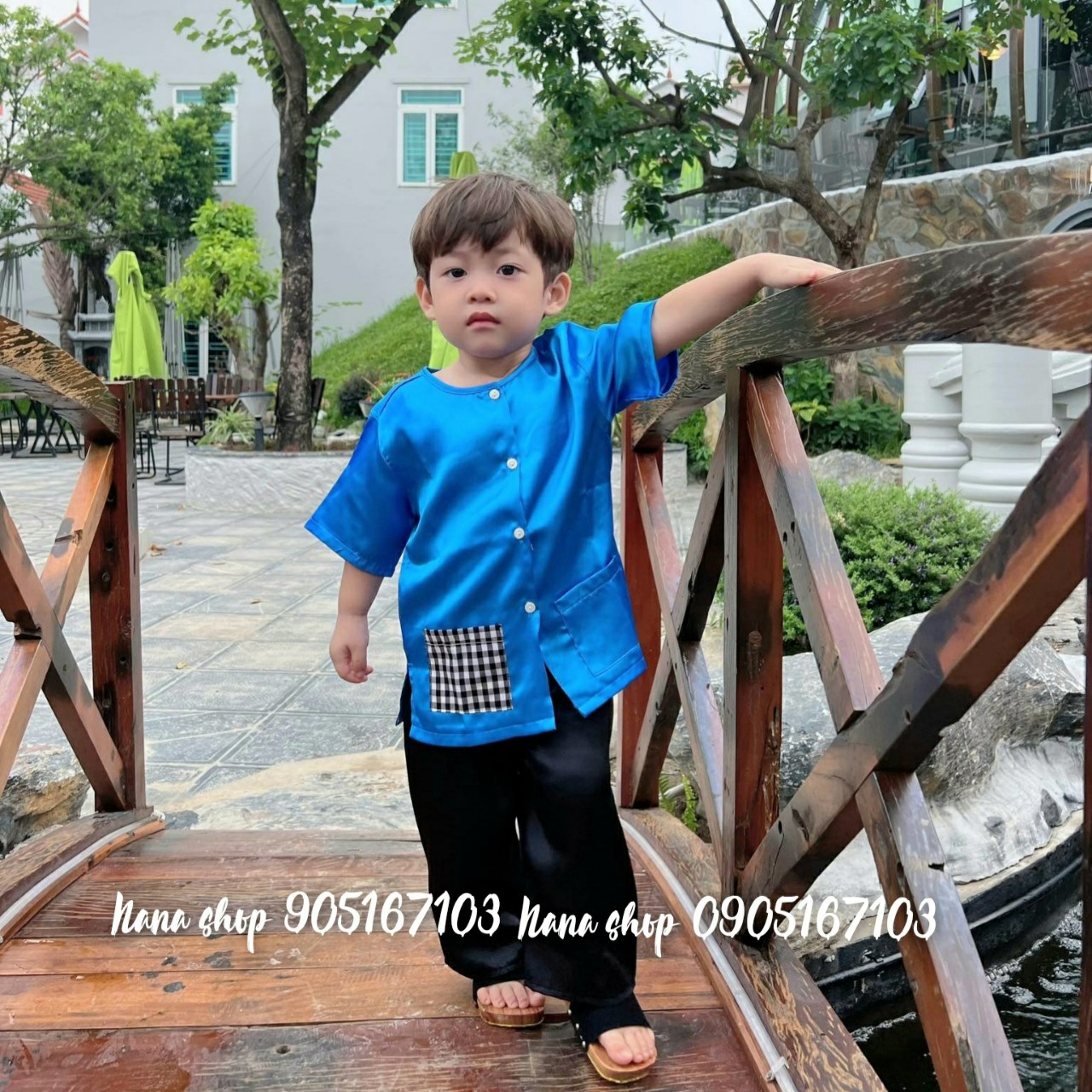 Bộ bà ba bé trai bé gái chất lụa mềm mịn mát size 7ky - 45ky