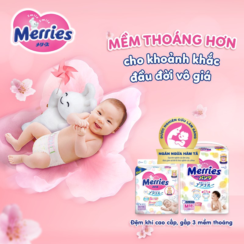 Tã/bỉm Miếng Dán Merries Miếng cộng  Size L 58 (9-14kg)