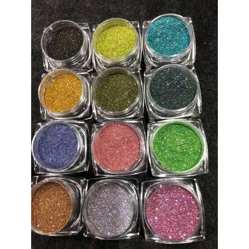 [Good Price] Set of 12 Jars of Mirror-Coated Powder Specialized for Nail Art