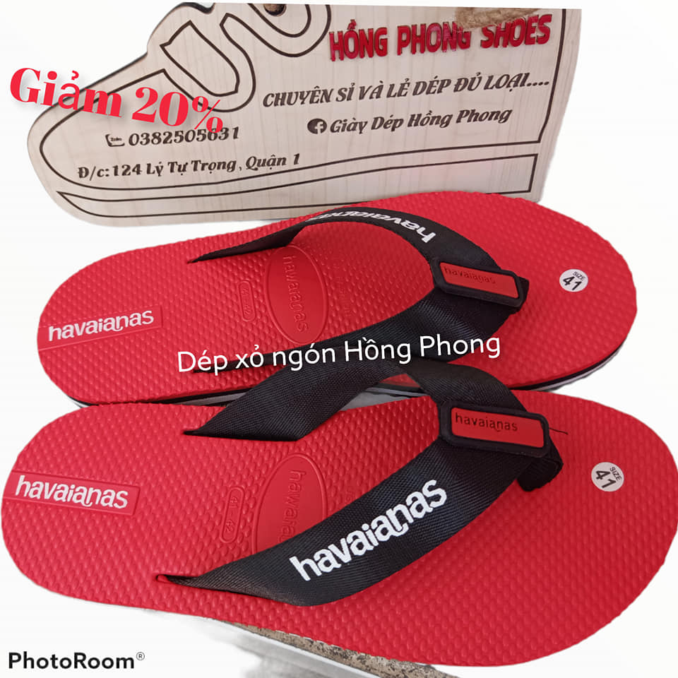 dép havaianas nam màu đỏ quai dù