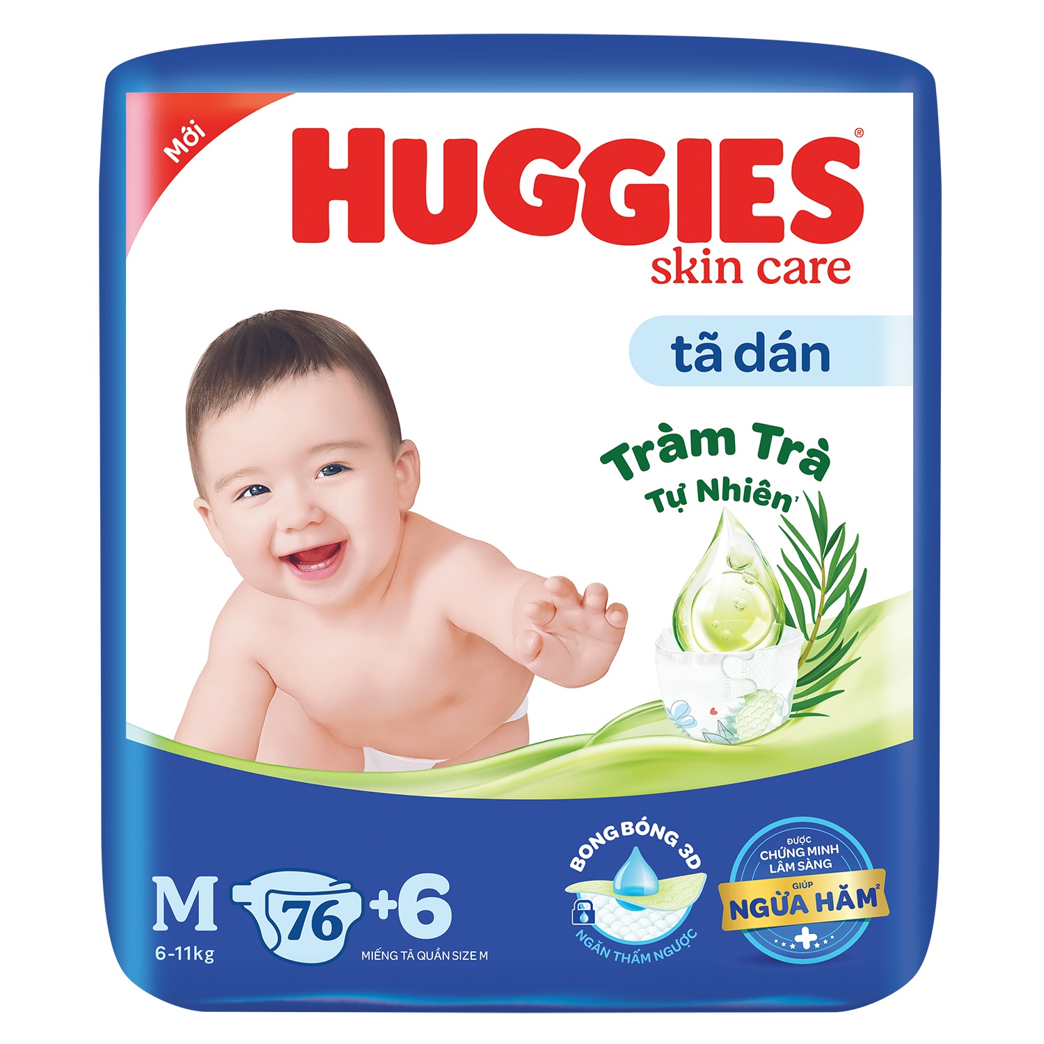 Tã dán huggies size s80/m76/l68/xl60/xxl54