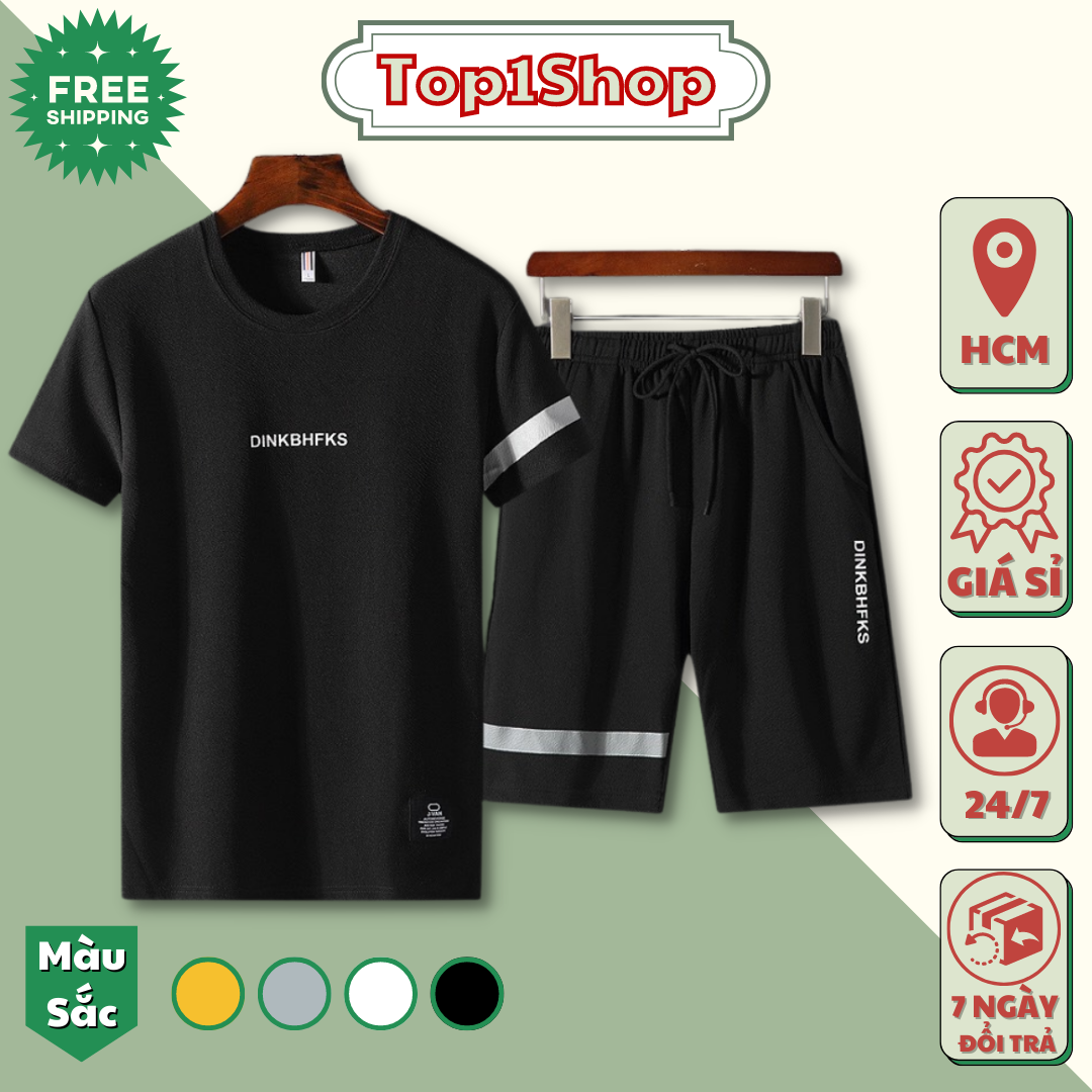 Set bộ thời trang nam phối màu cá tính, Đồ bộ nam thể thao DINKHBA mặc nhà ngủ đi chơi tập gym gồm áo thun và quần short đùi cá tính-Top1shop S0
