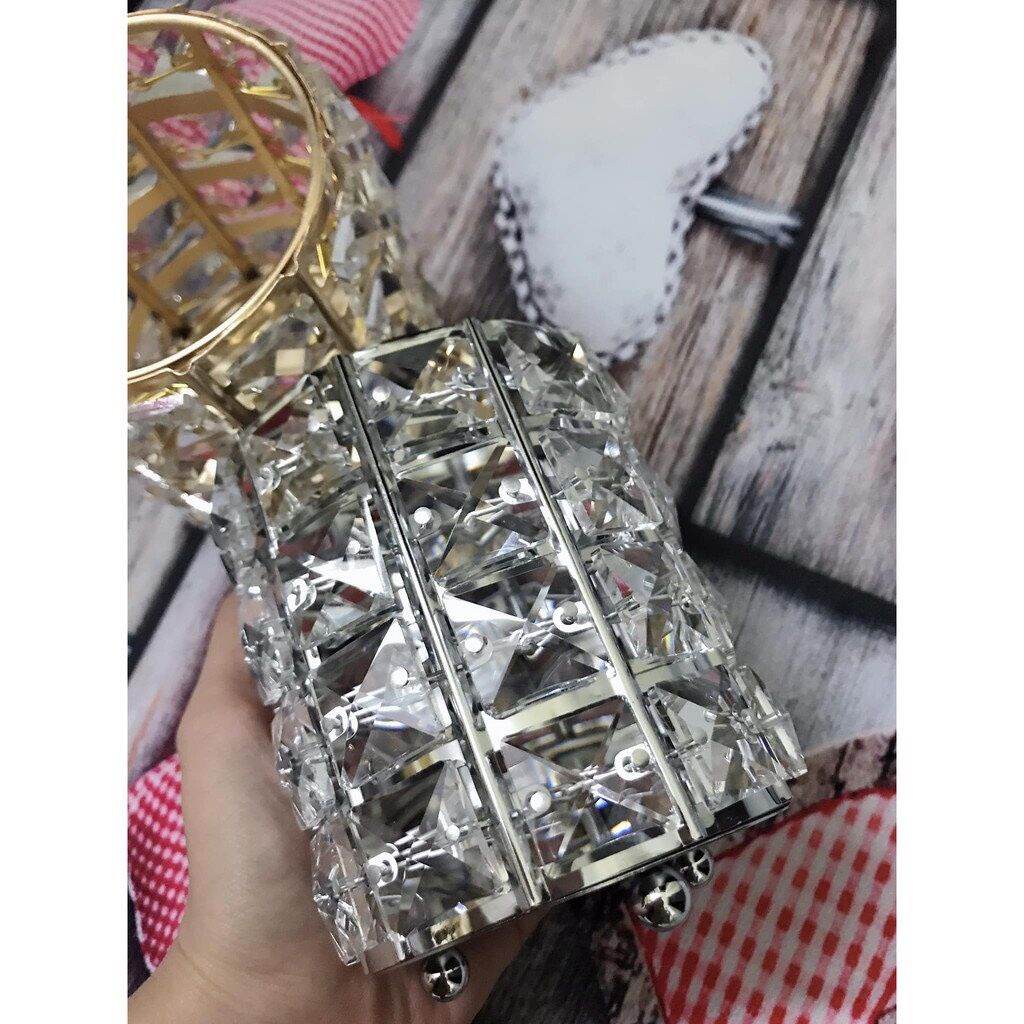 Lọ đựng cọ trang điểm, cốc đựng cọ làm móng pha lê cao cấp