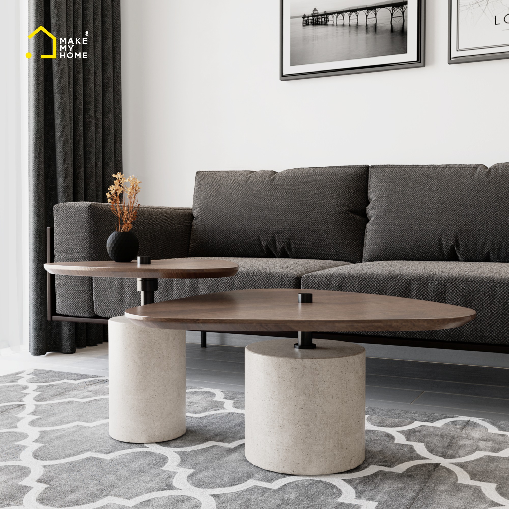 [Trả góp 0%] Bàn Sofa Bàn Nhỏ Make My Home Hano