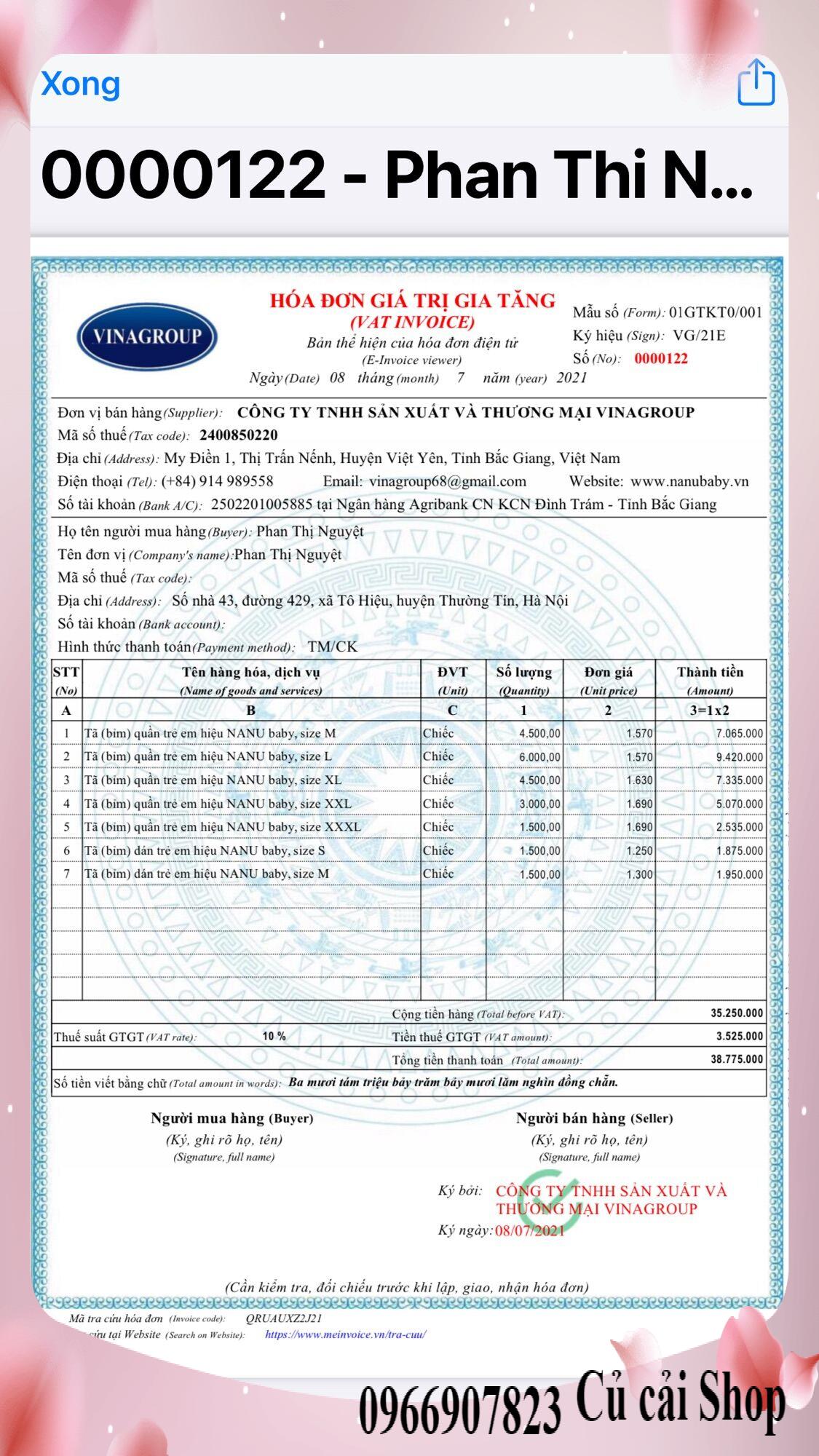 Bỉm nanu 100 miếng quần