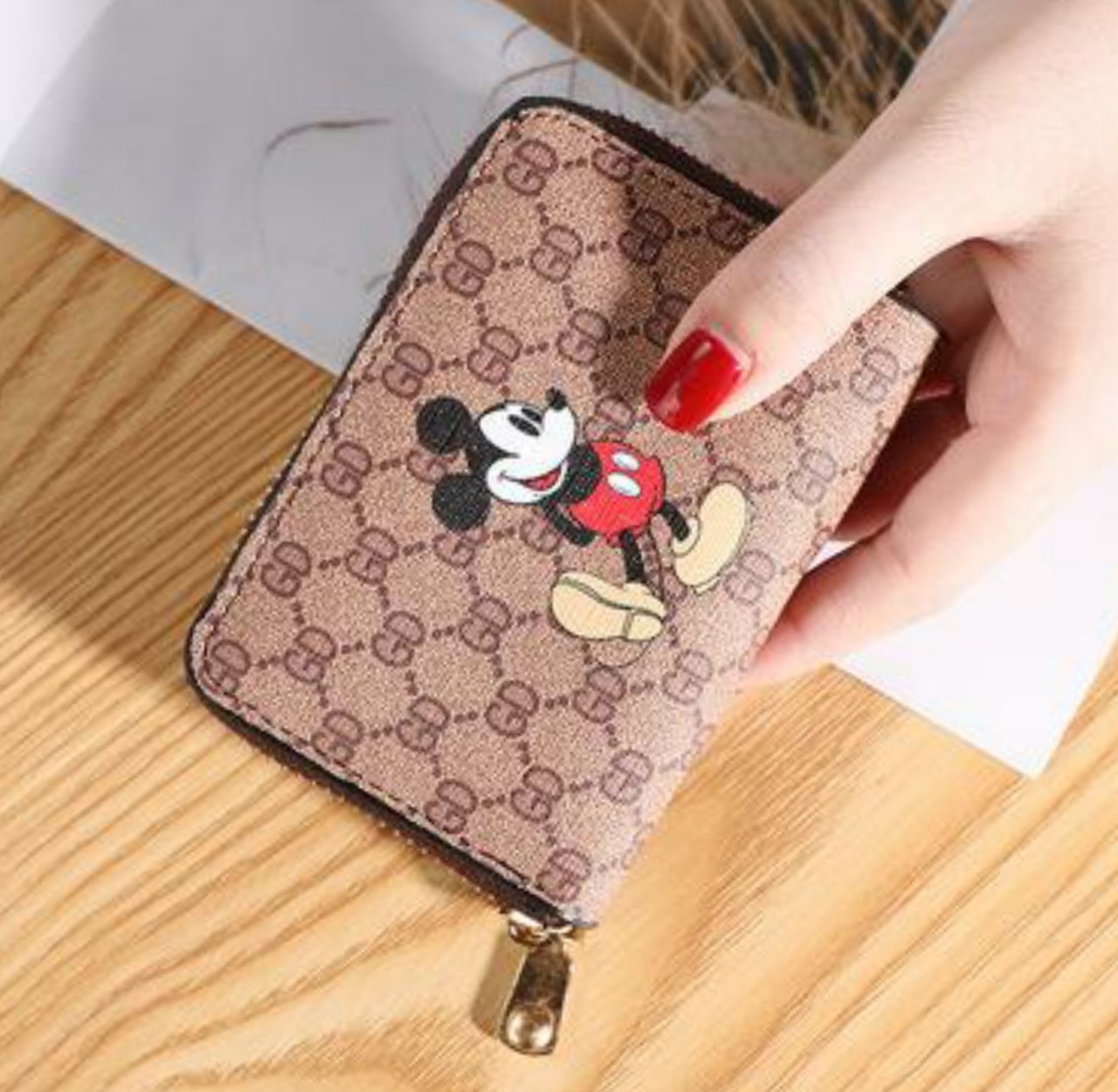 [HCM]Ví cầm tay nữ mini in hình chuột dễ thương