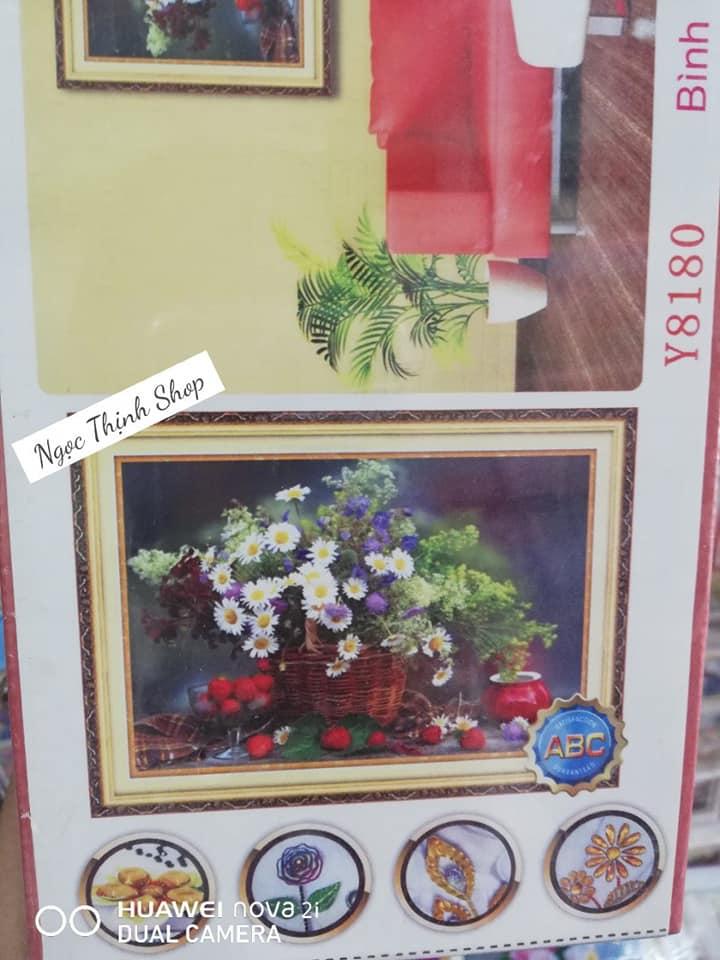 Tranh đính đá bình hoa y8180 kt:70x50cm