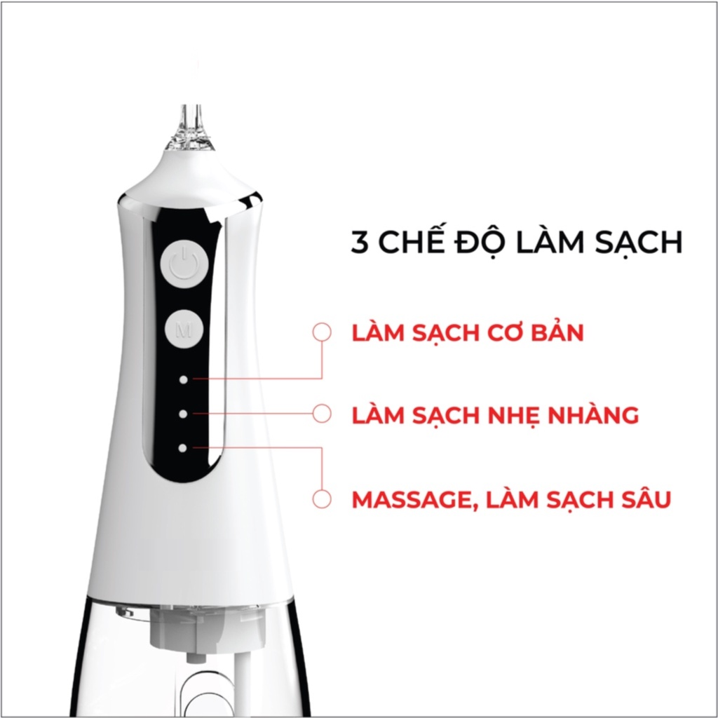 Máy Tăm Nước Cầm Tay KAW Làm Sạch Răng Hiệu Quả Với Nhiều đầu tăm sử dụng trong 2 năm bảo hành 12 tháng tại VINEMART SG