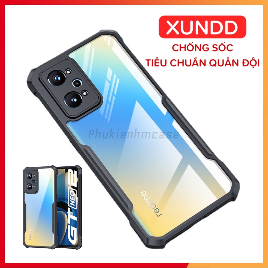 Ốp lưng xundd realme gt neo 2 /gt neo 5/ gt neo 5se / neo 3 / realme q5 pro / gt 2 / 9 pro, mặt lưng trong suốt, viền tpu
