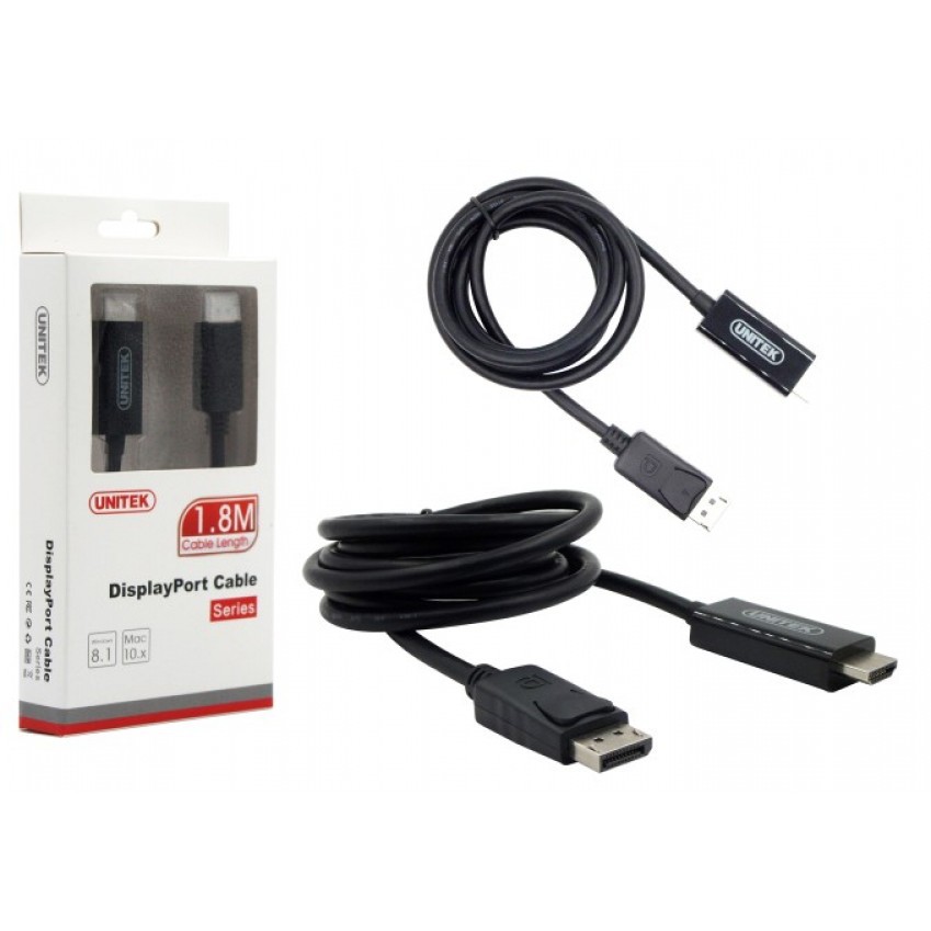 Cáp chuyển Displayport to HDMI 1.8m Unitek (Y5118CA)
