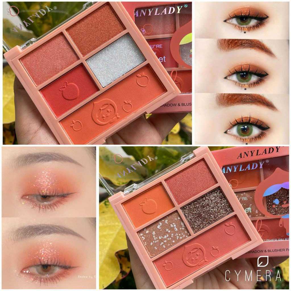 Bảng Phấn Mắt Kèm Phấn Má 5 Ô ANYLADY Peach Sweet CSmp01