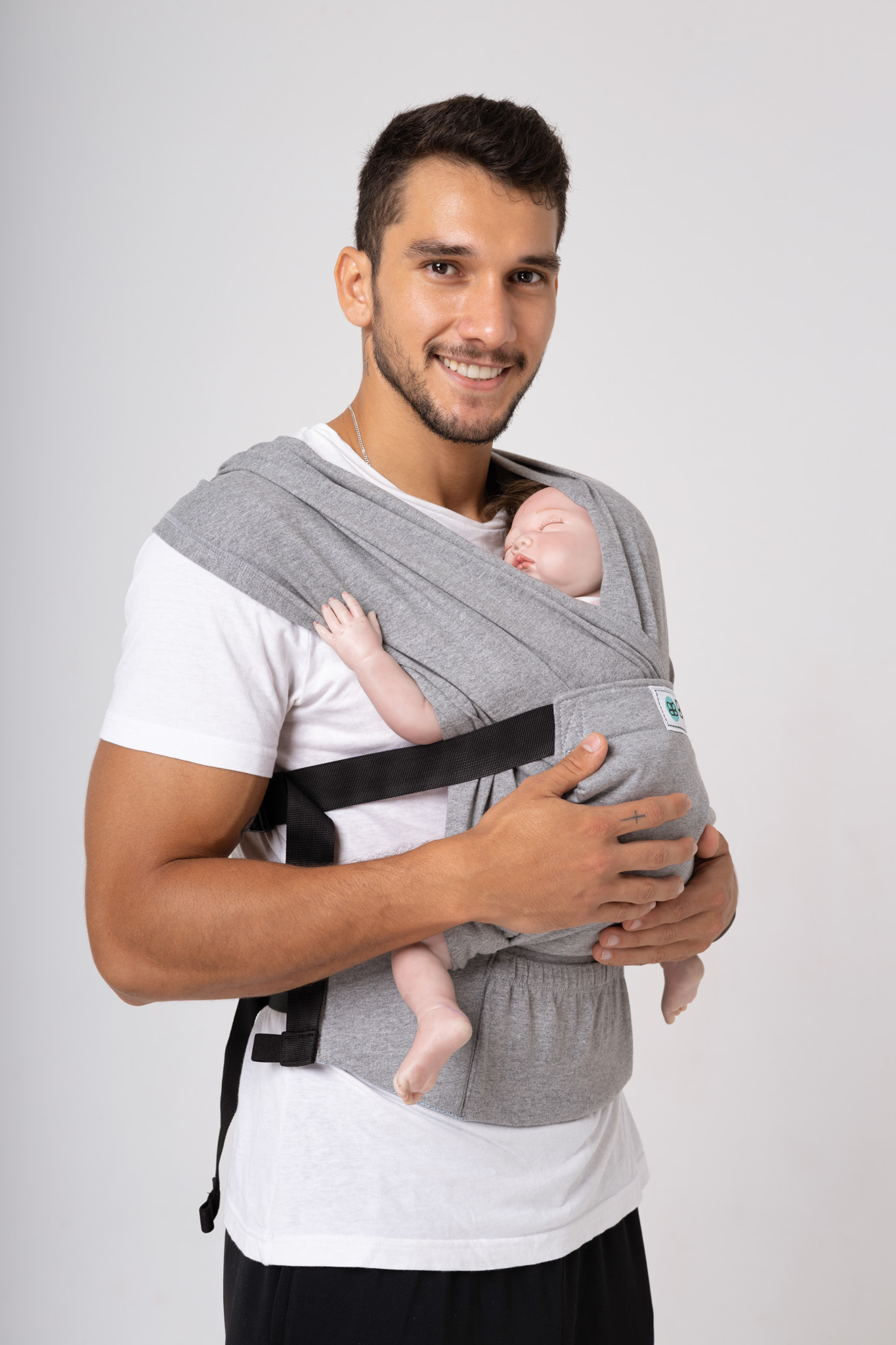Địu vải BUBI Gen 3 - Xám tiêu - Cotton