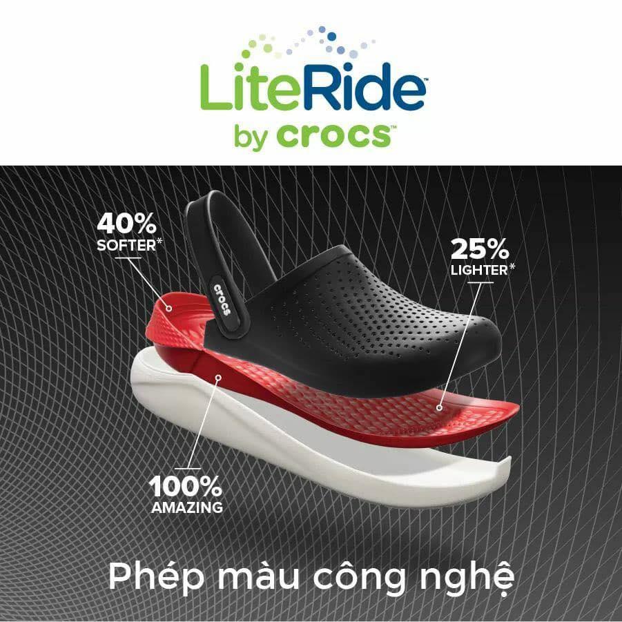 Dép sục nhựa Crocs LiteRite (Màu đen đỏ)