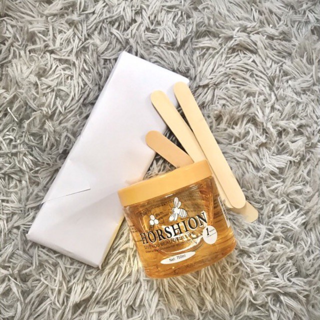Gel Wax Lông Lạnh Horshion Mật Ong 750ml + Giấy Wax Lông + TẶNG Que Wax Lông