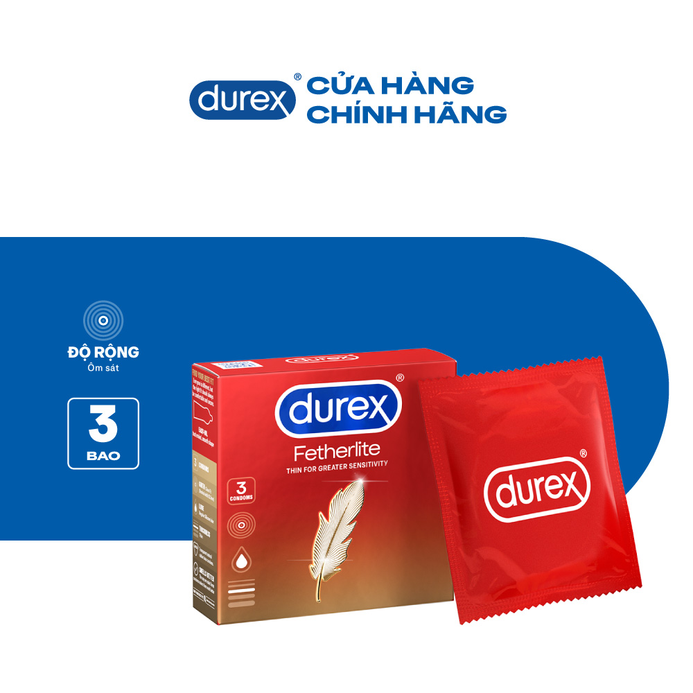 Durex Fetherlite Condoms Are Ultra-Thin, Size 52.5mm, 3 Packs/Box