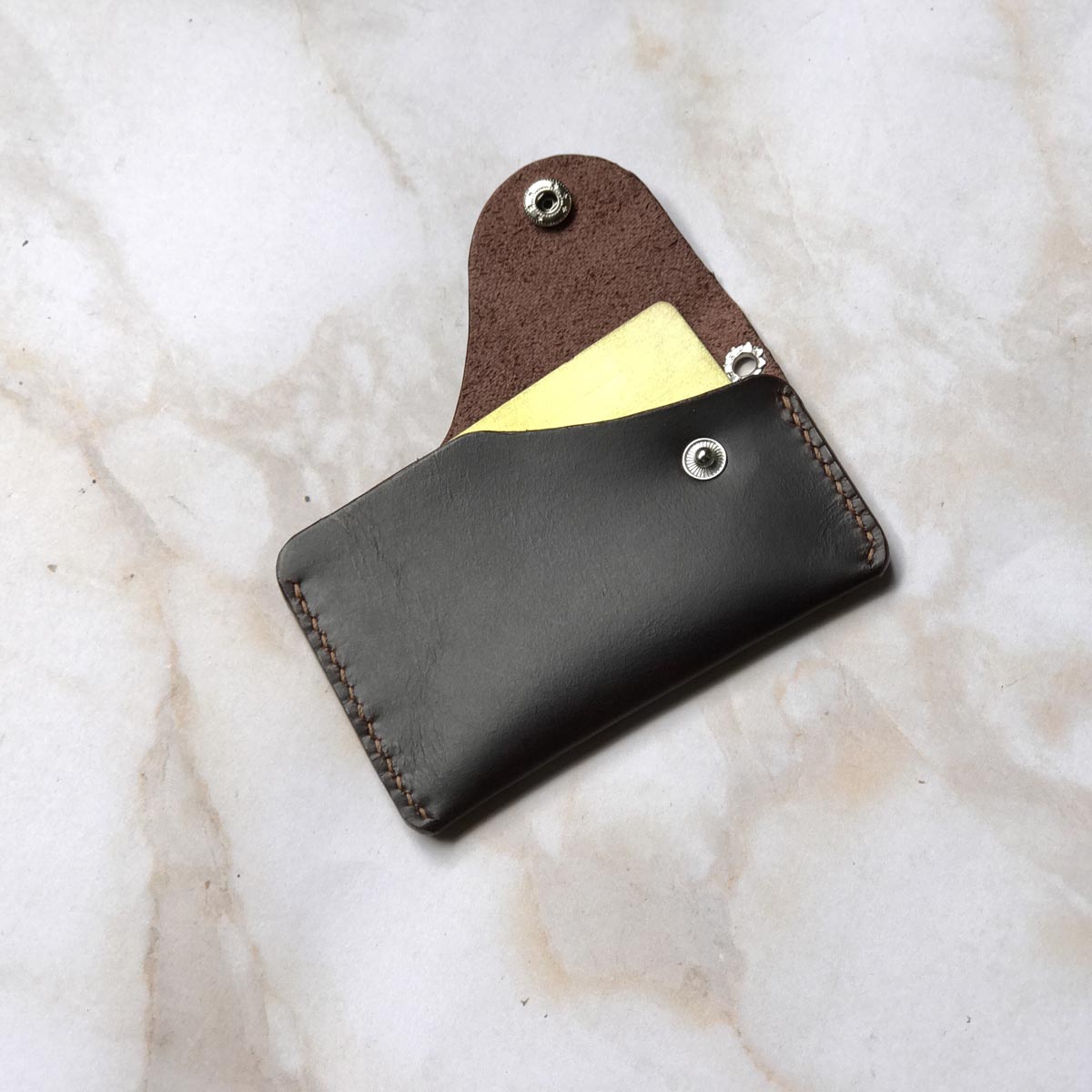Móc chìa khóa da thật đựng thẻ ATM - Handmade thủ công