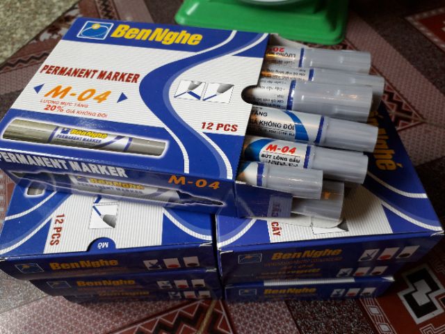 Combo 05 Bút Lông Dầu M04 Bến Nghé (Không Xóa)