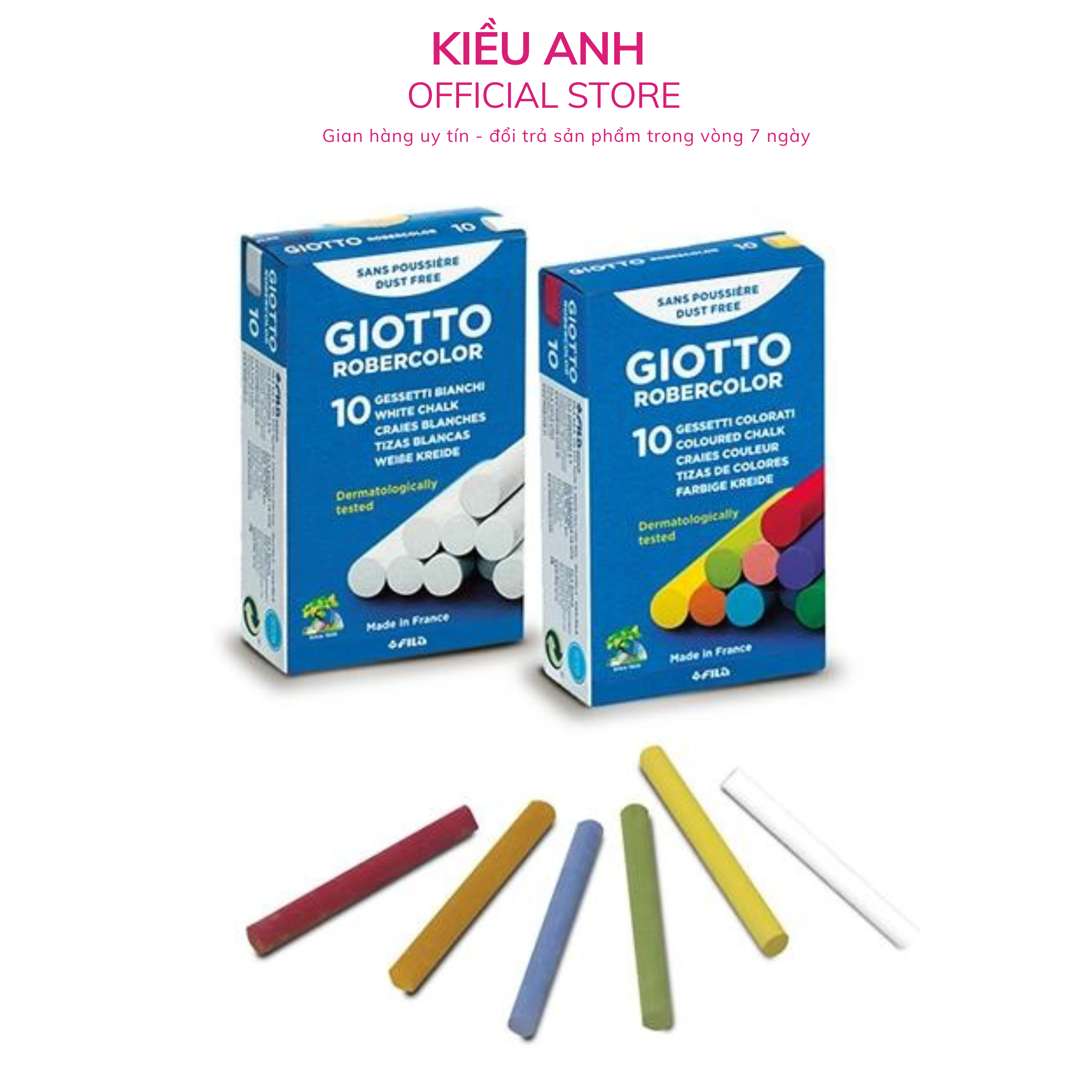Phấn viết bảng trắng pháp giotto - văn phòng phẩm kiều anh