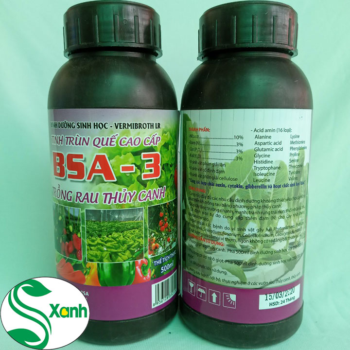 Phân bón trồng rau thủy canh - Dịch Trùn Quế - Chai 500ml