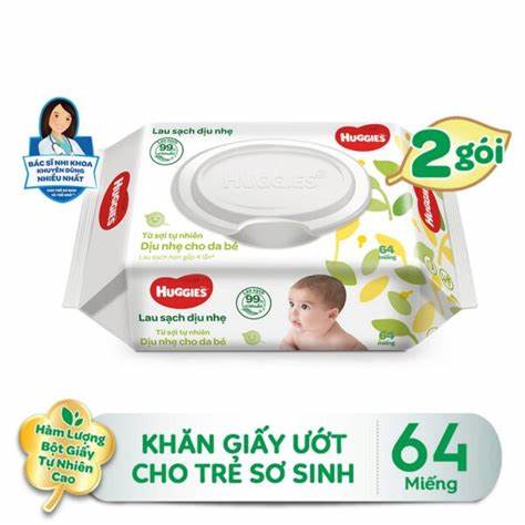FREESHIP [Tặng 1 gói khăn ướt Huggies] Tã dán Huggies Skin Care Tràm Trà size M76 cộng 6 miếng