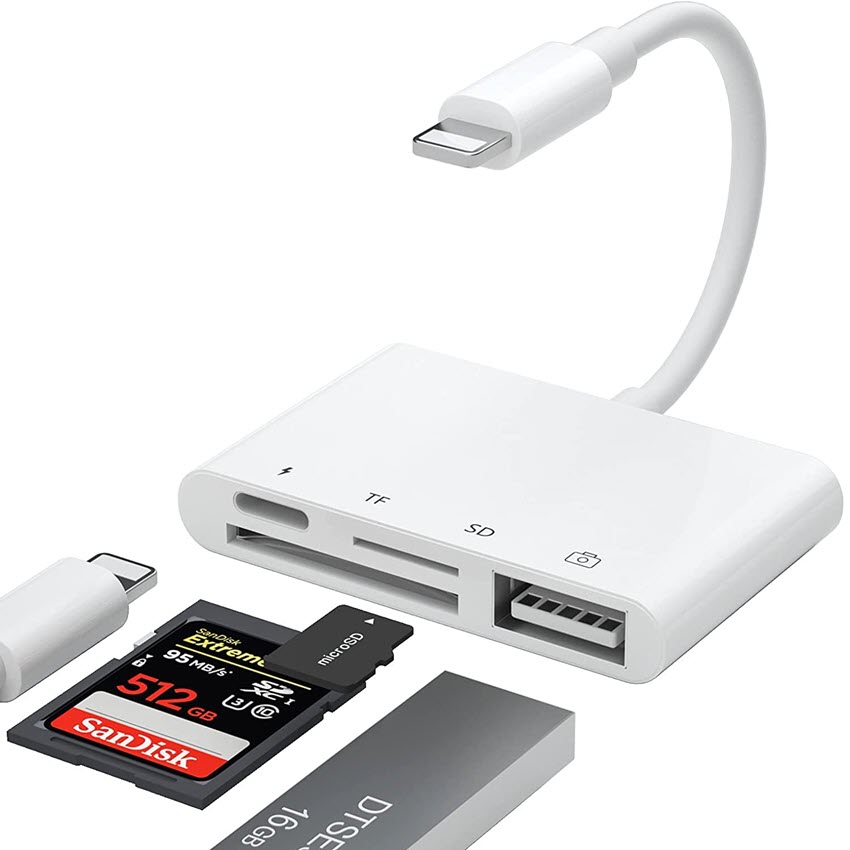 Cáp OTG lightning 4 in 1 cho Iphone Ipad