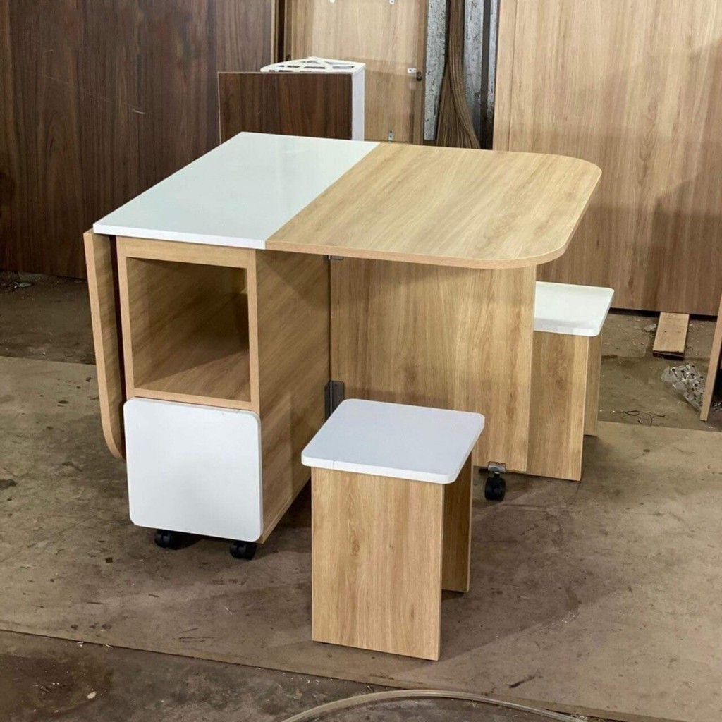 Bộ Bàn Ăn Gấp Gọn Gỗ MDF Nhập Khẩu Siêu Bền-Cực Chắc Chắn
