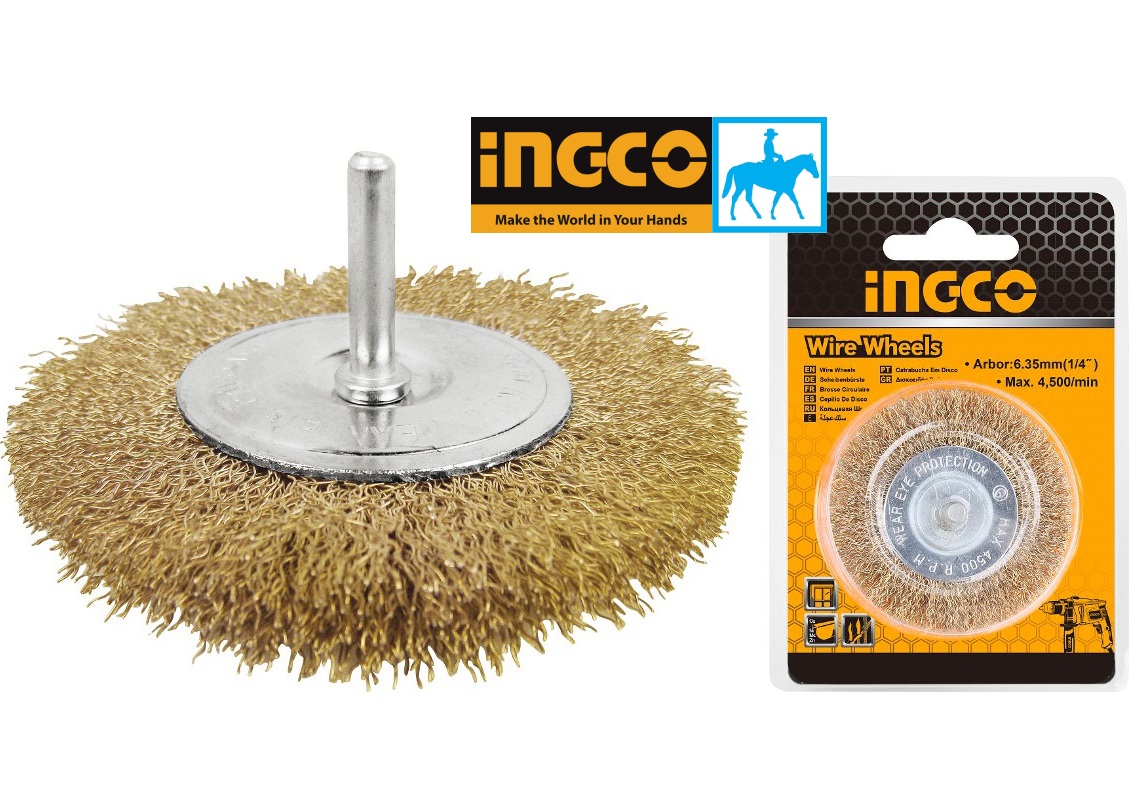 Chén cước có cán 75mm 3inch wire wheels ingco wb40751