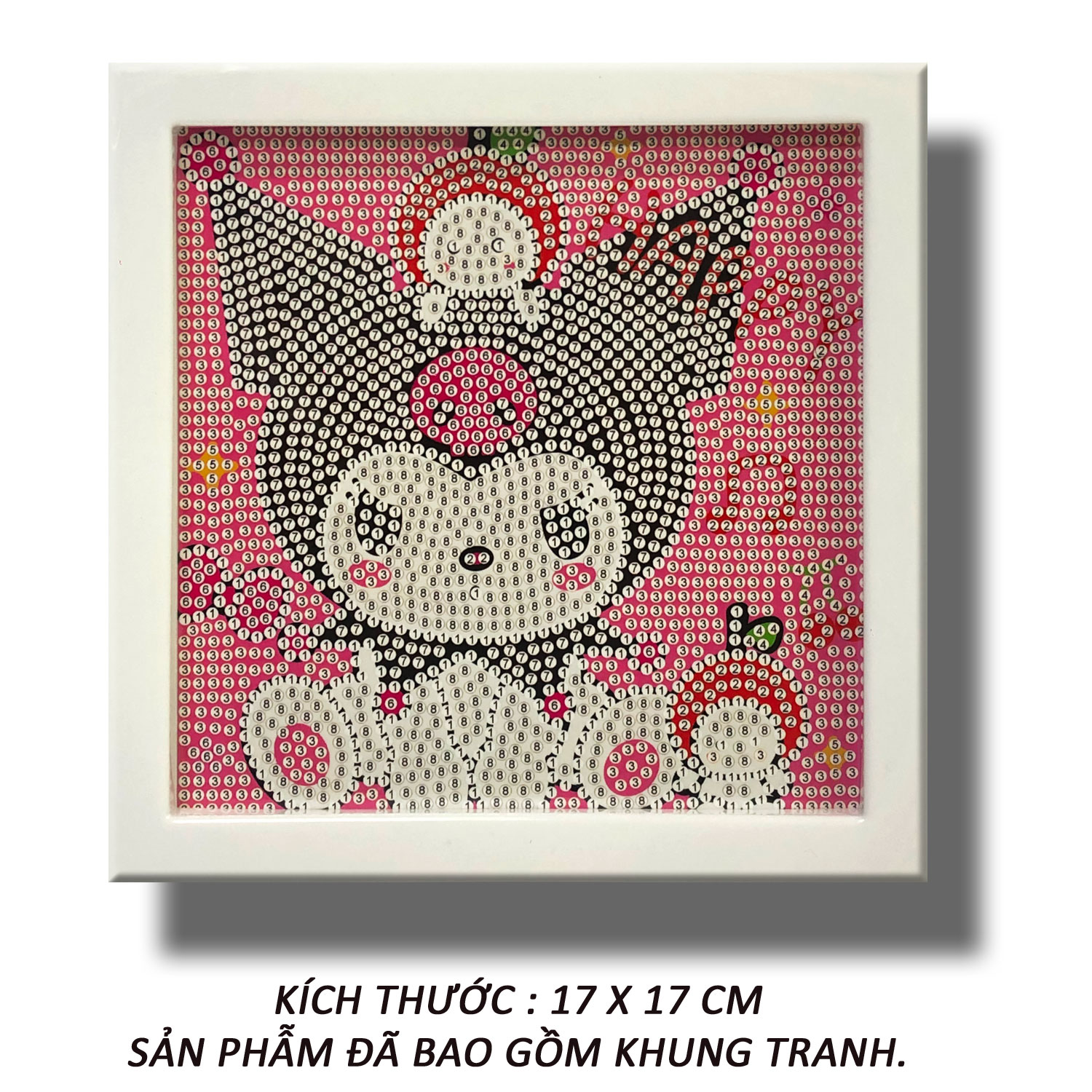 Tranh đính đá 5D Bình Hoa Hồng Ngũ Sắc -Tranh Minh Hiền