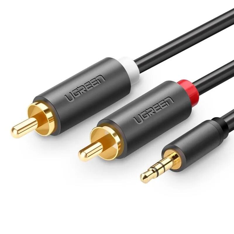 Ugreen 10510 2M màu Đen Cáp âm thanh 2 đầu Bông sen sang 3.5mm dương AV116