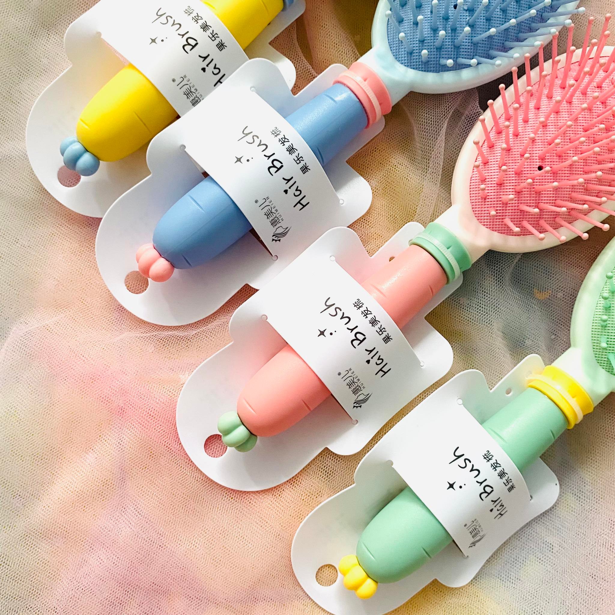 Lược gai chải tóc oval cà rốt màu sắc