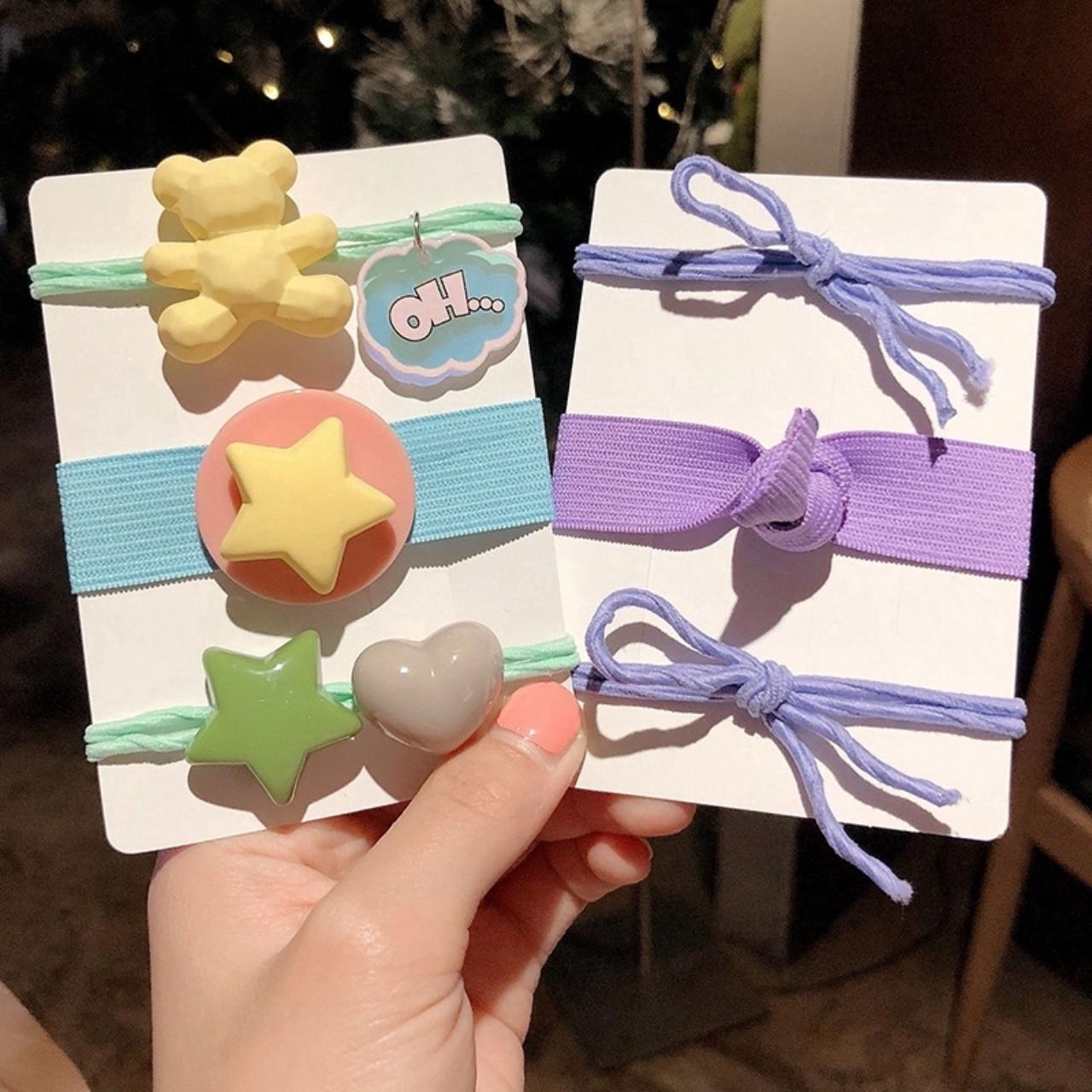 COMBO 3 DÂY CỘT TÓC CUTE SAO - TIM - GẤU