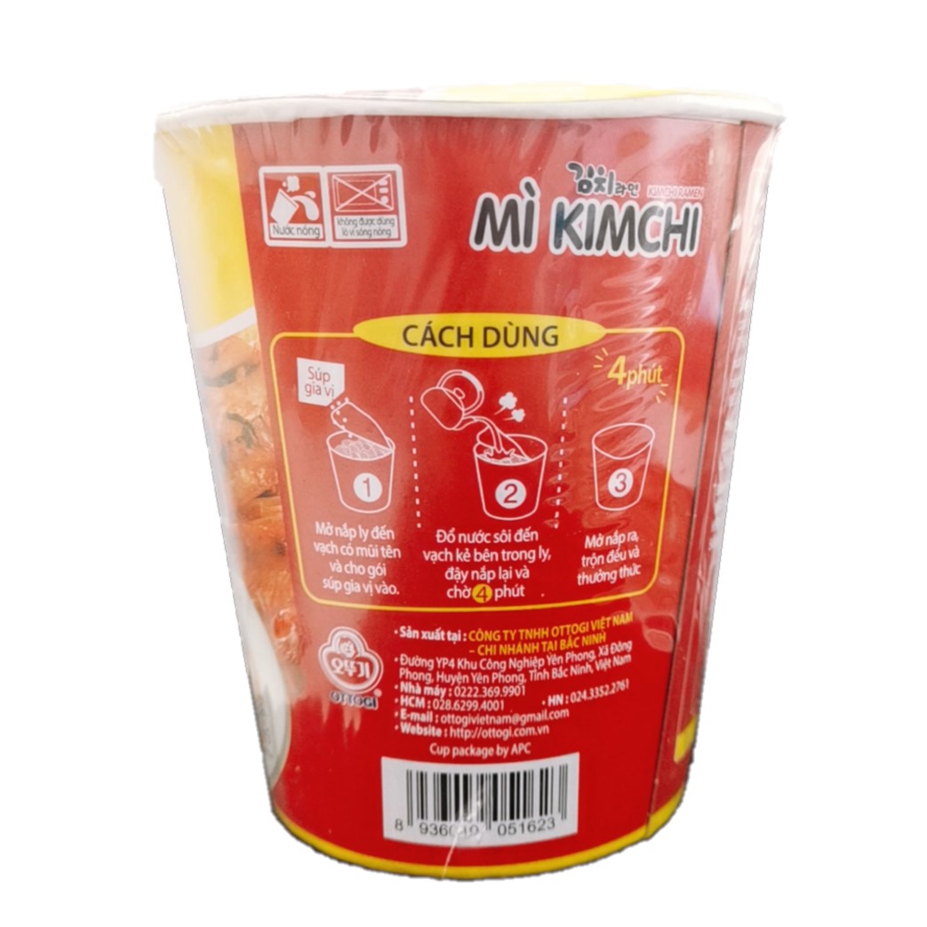 Combo 6 ly - Mì Kim Chi ly 62g