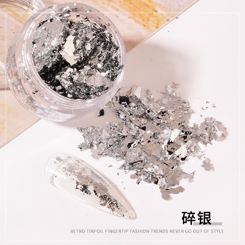 Giấy bạc nail , giấy nhún nail vàng bạc