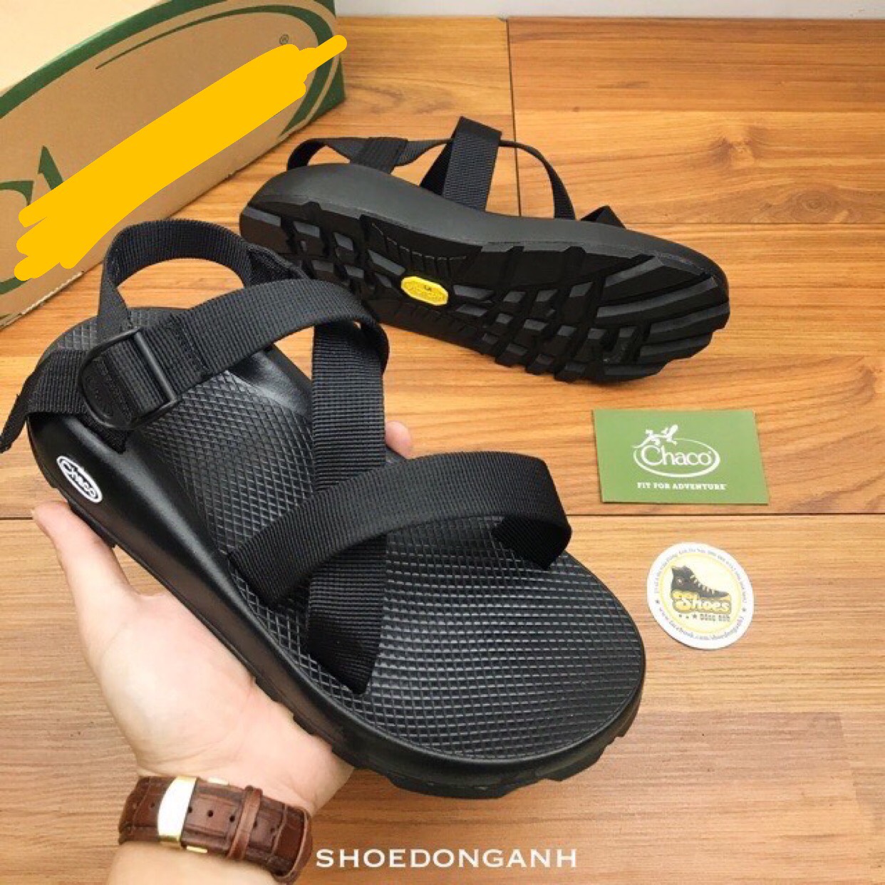 dép sandal nam dây mềm mại đế nhẹ dày dặn đen