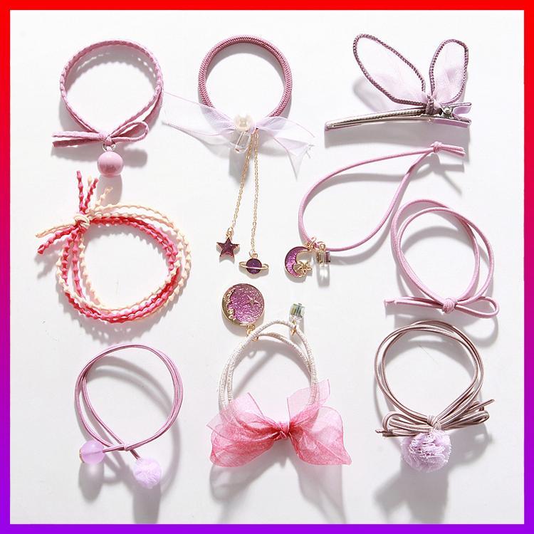 Combo 9 dây cột tóc style hàn quốc đính đá xinh xắn đáng yêu - nhshop